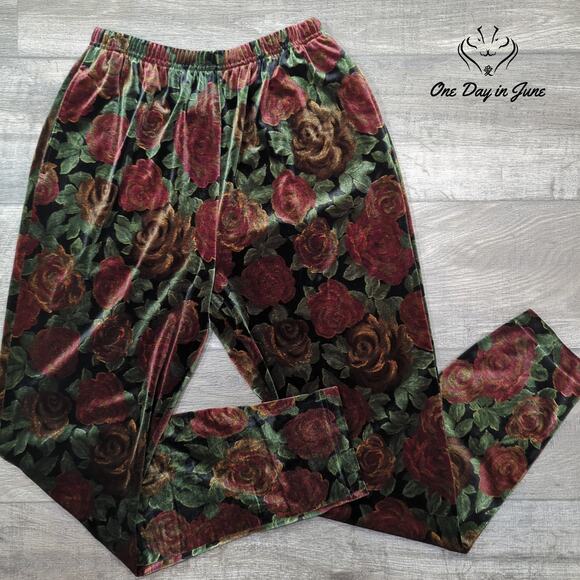 Jones New York Sport Pull On Floral Pants Size L - Picture 1 of 6